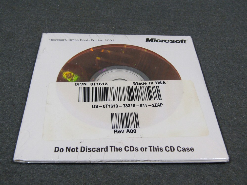 NEW DELL Microsoft Office Basic Edition 2003 CD Disc W/ Product Key