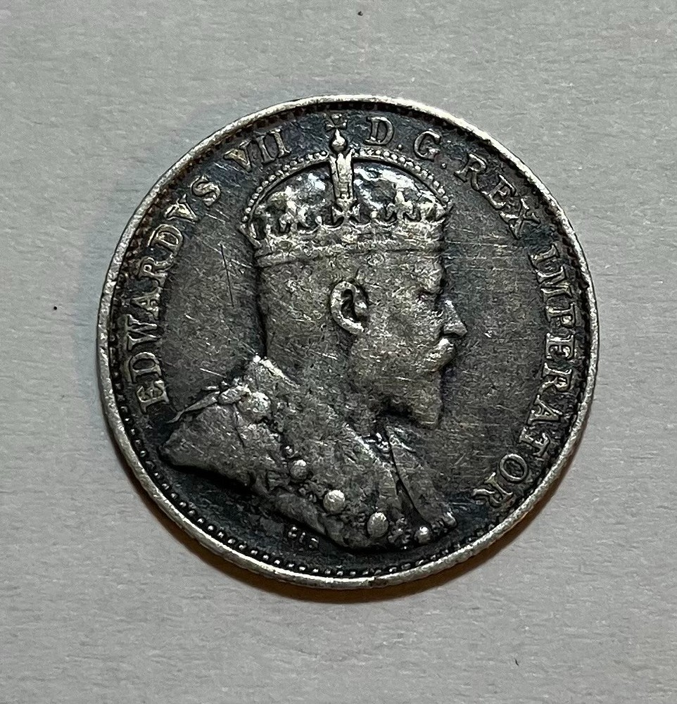 1909 Canada Silver 5 Cents - Round Leaves