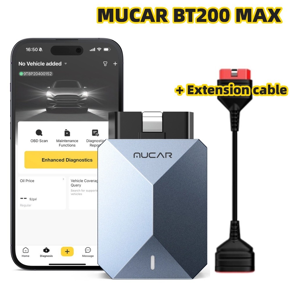 MUCAR BT200 MAX Car OBD2 Scanner AUTO All System Diagnostic Code Readers Tool US