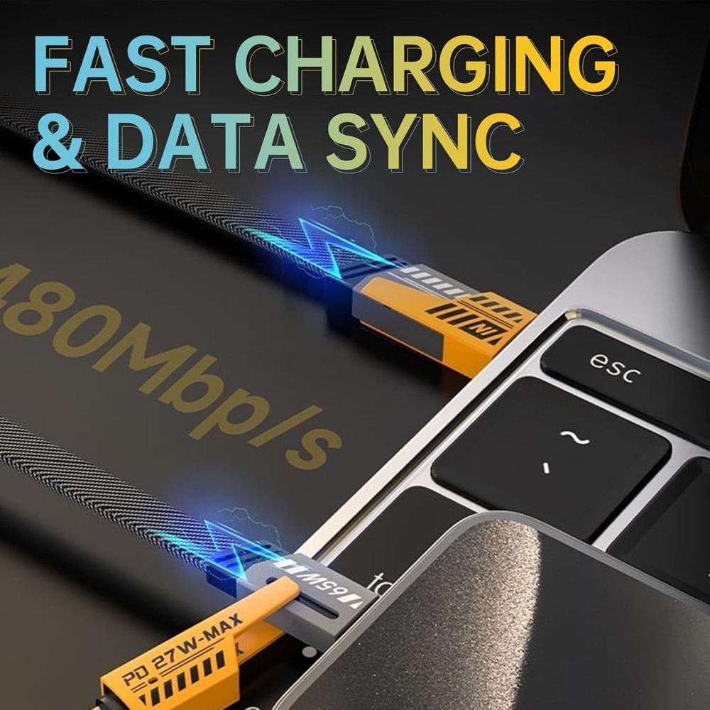 Multi Charging Cable 4 in 1 Fast Charging Cable & Data Sync for iphone Samsung