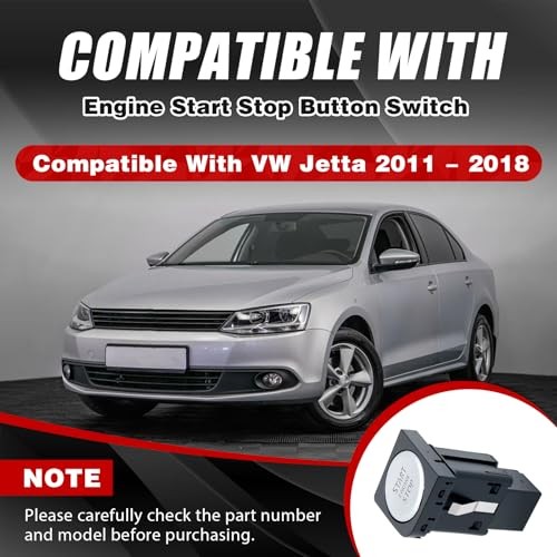 Engine Start Stop Button Switch Chrome Compatible with VW Jetta 2011 2012 2013