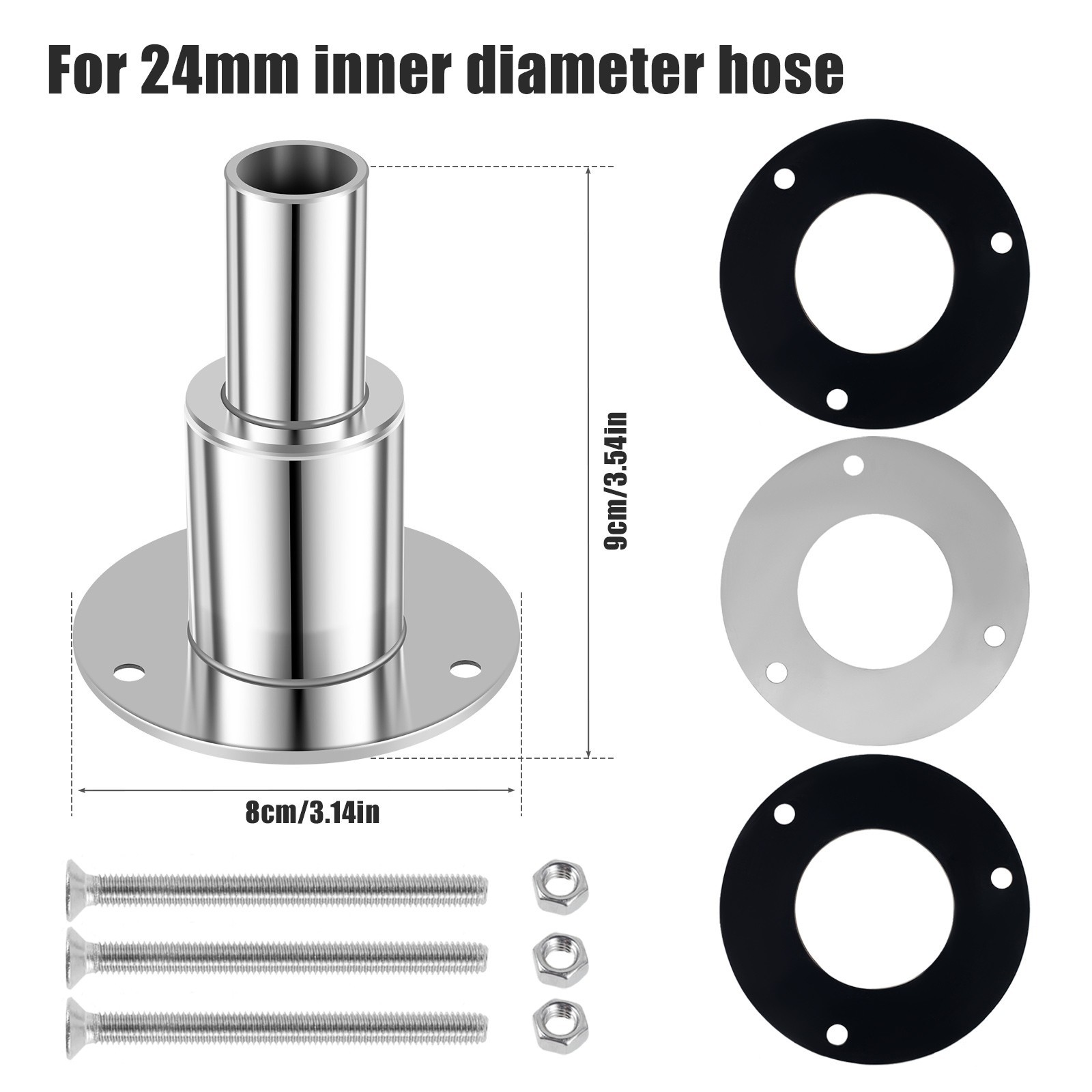 Marine Diesel Heater 24mm Thru Hull Exhaust Skin 316 Stainless Boat