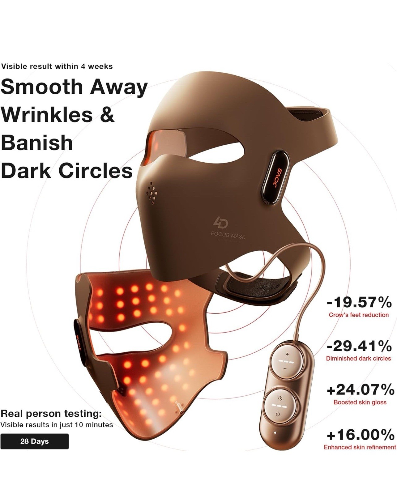 JOVS 4D Laser Light Therapy Mask, Red Light Therapy Mask for Face