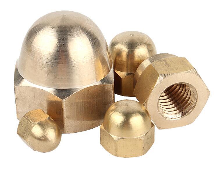 Brass Solid Hex Cap Nuts Hex Acorn Nut M3 M4 M5 M6 M8 M10 M12 M14 M16 Select