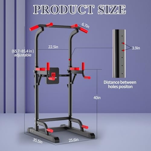 Power Tower Dip Station, Multi-Function Assistive Trainer Pull Up for T05AXX