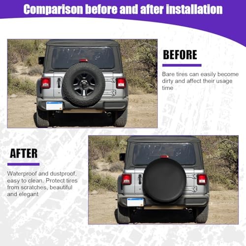 Car Spare Tire Cover, 15Inch Dustproof Waterproof Vehicle Spare 15Inch No Flag