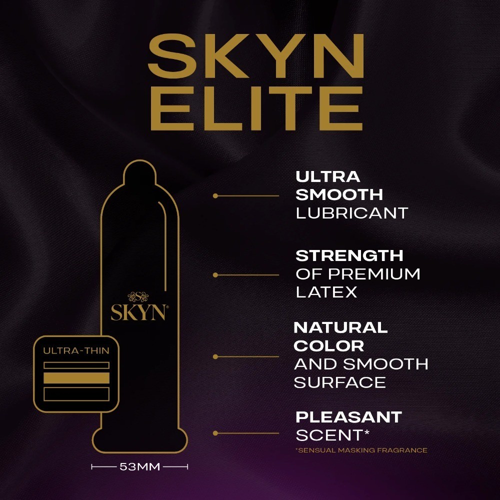 Elite Non-Latex Lubricated Condoms, 12 Count