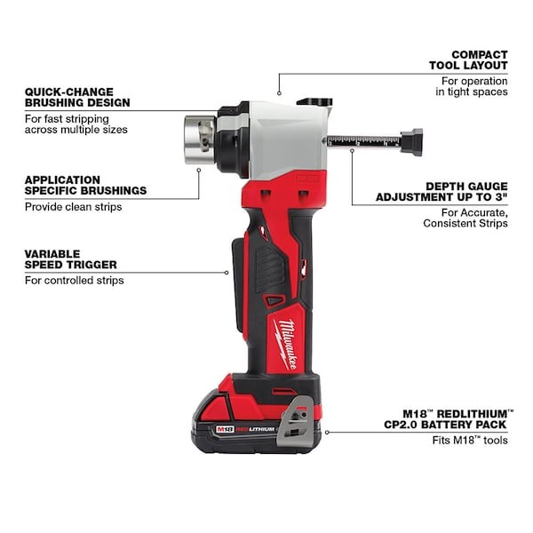 Milwaukee Tool 2935Al-21 M18 Cable Stripper Kit For Al Thhn / Xhhw