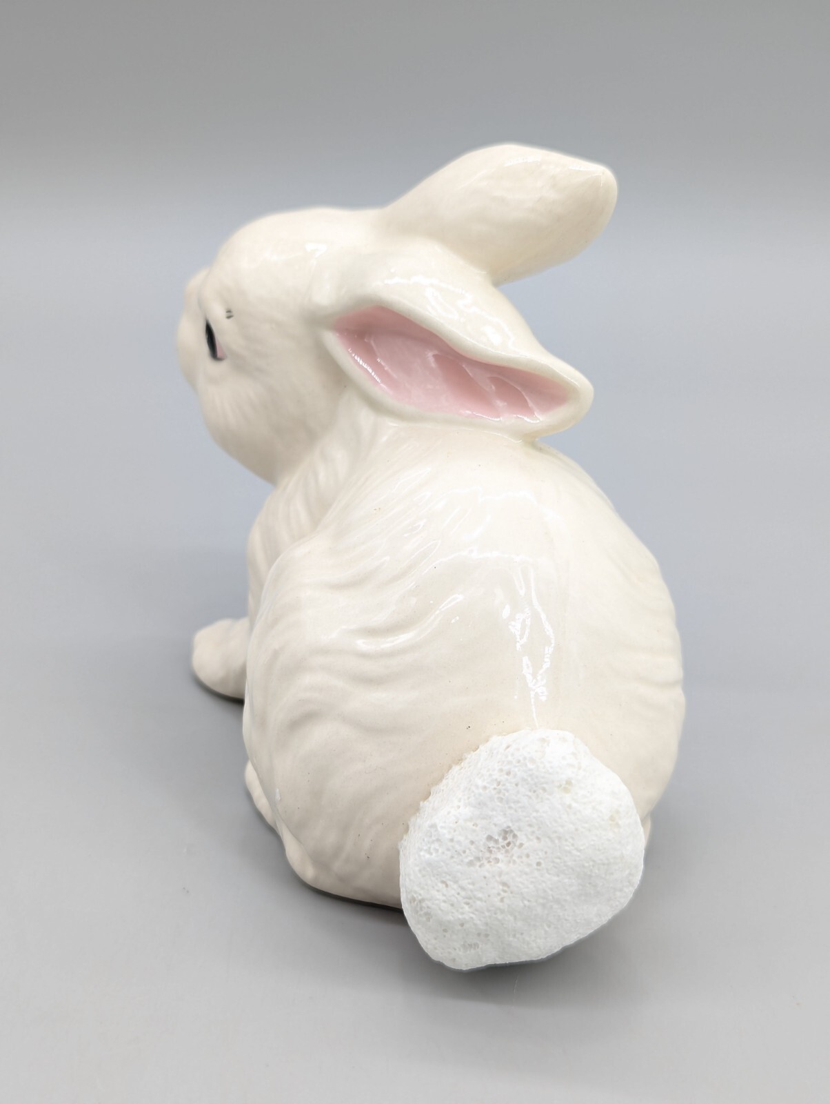 Ceramic White Rabbit Figurine Statue Cottontail Easter Bunny 7"