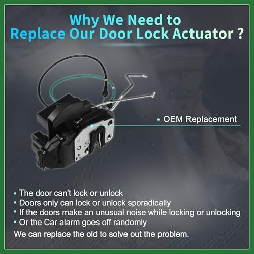 Replacement Front Left Driver Side Power Door Lock Actuator Motor with Cable