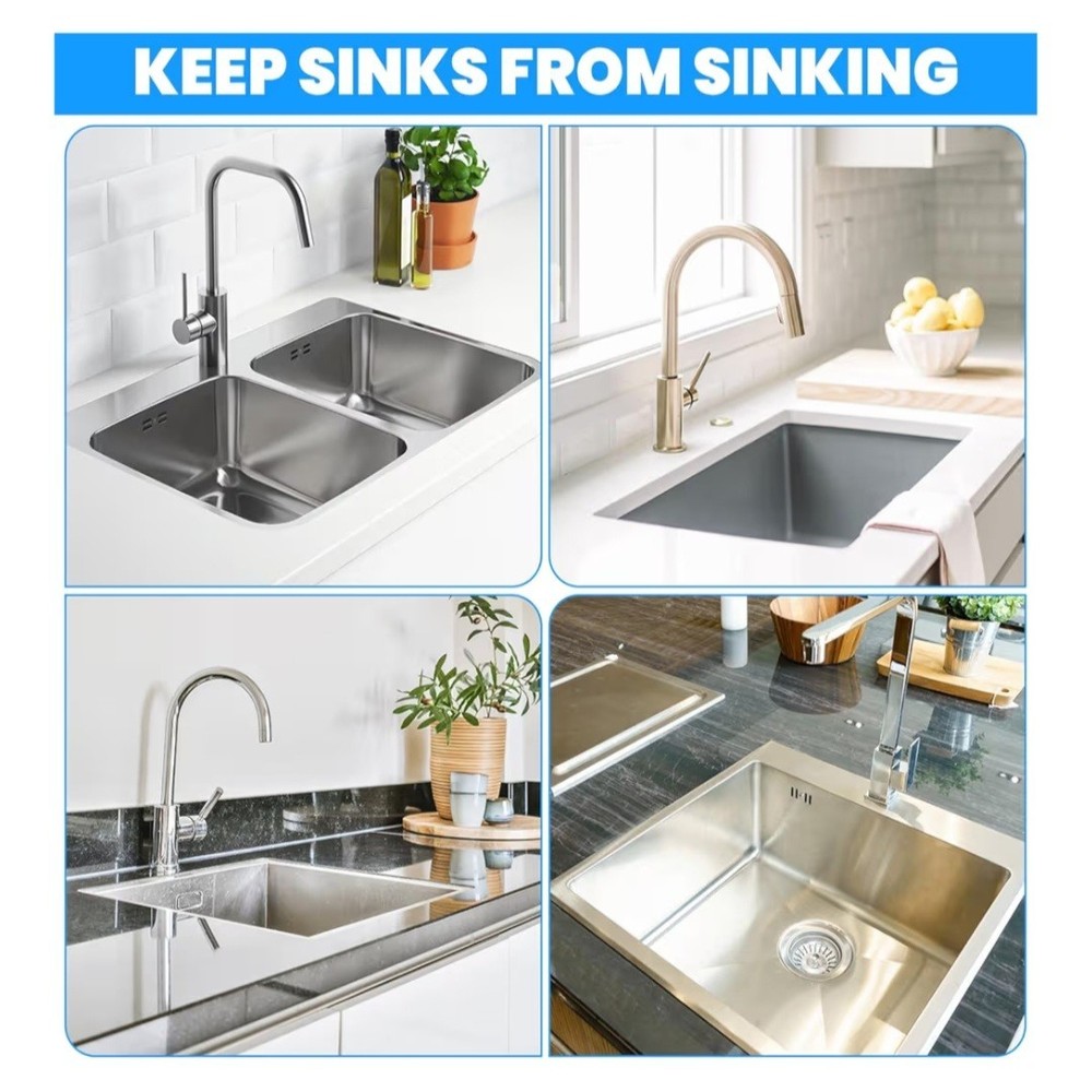 4PCS Black Undermount Sink Brackets, Adjustable Undermount Sink Support Under