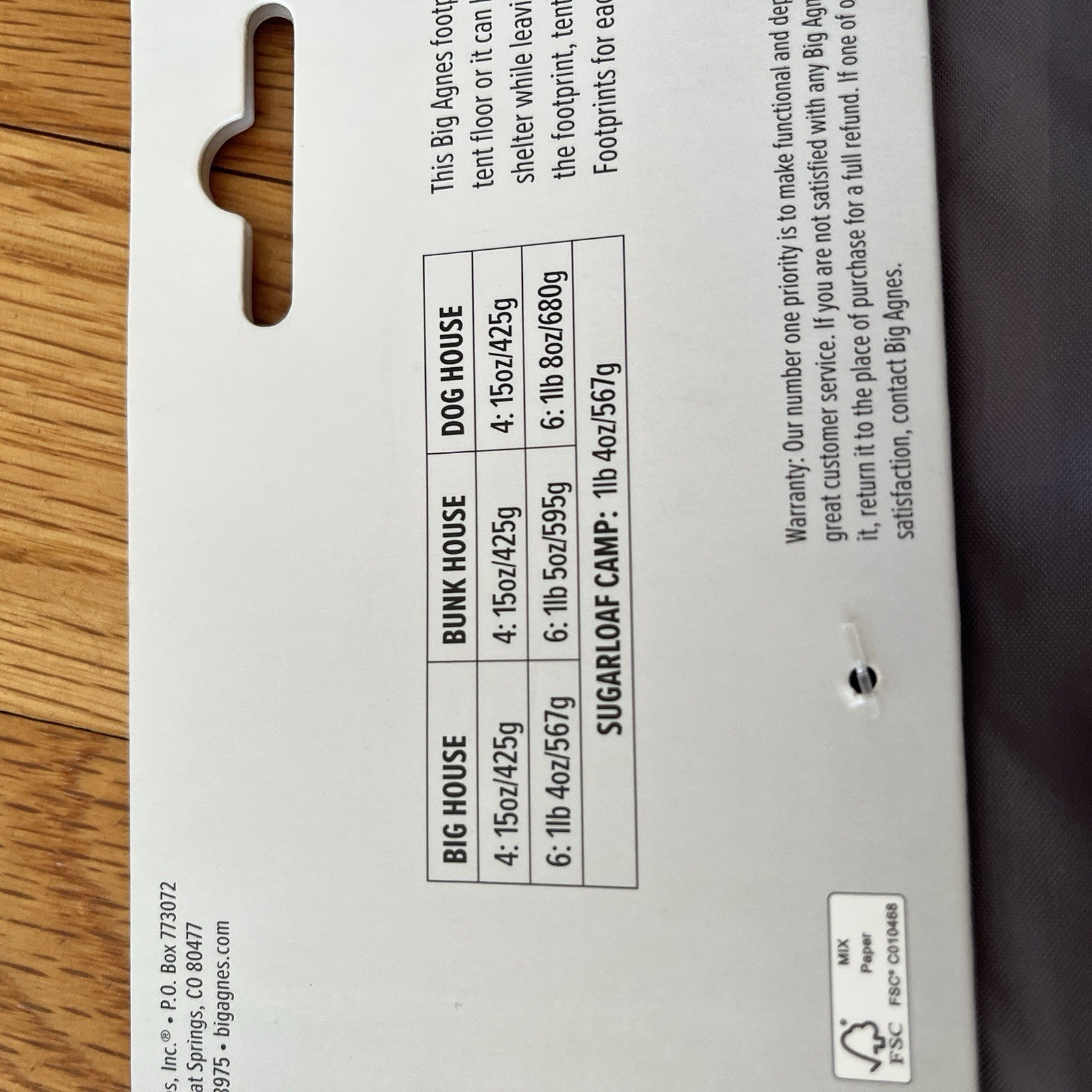 Big Agnes Bunk House Tent Footprint Base Camping Shelter Gray