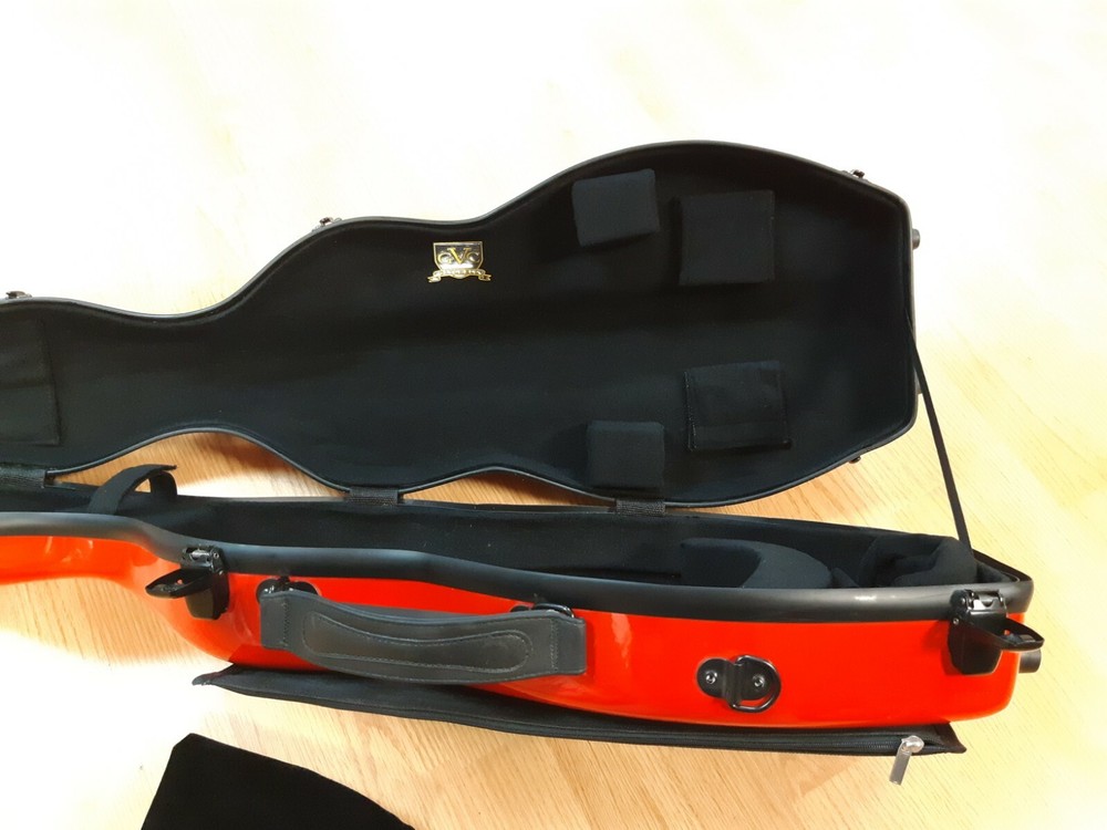 SALE*VIOLIN CASE (CELLO SHAPE) 4/4 BLUE-COMPOSITE SHELL-LIGHT-NO SCRATCH-PROTECT