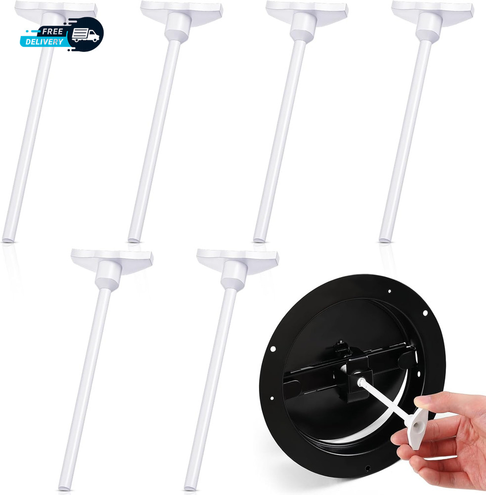 6 Pcs round Ceiling Diffuser Plastic Key Handle Vent Key for Steel Butterfly