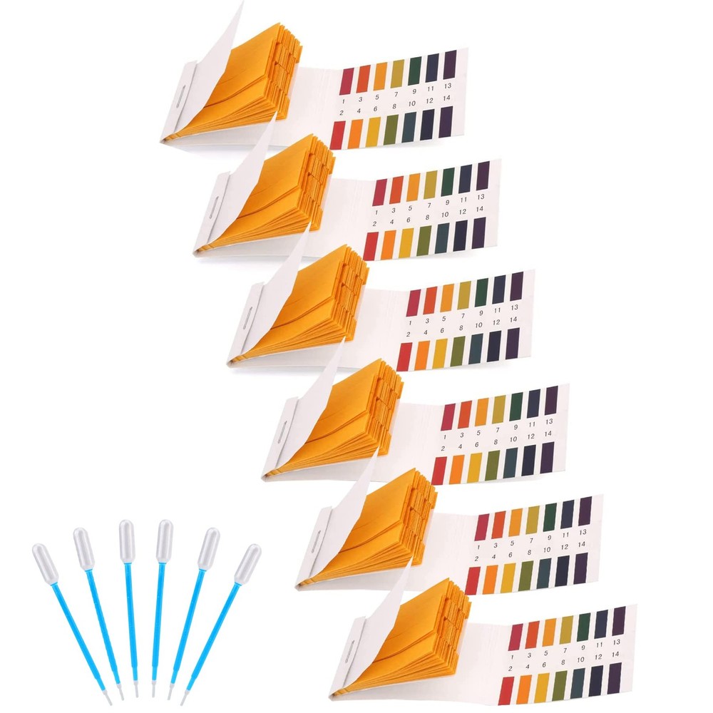 6 Pack pH Test Strips, 480 Strips Full Range 114 Universal pH Test Litmus Pap...
