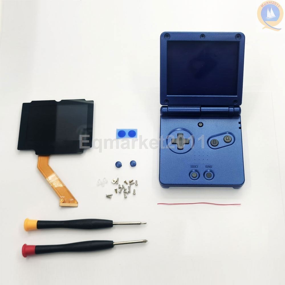 GBA SP IPS LCD Backlight Screen Kit+Shell Drop in Easy For GameBoy Advance SP