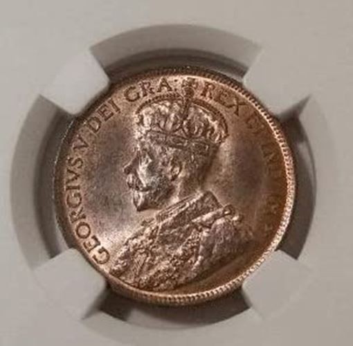 Canada George V 1917 Cent MS64 RB NGC
