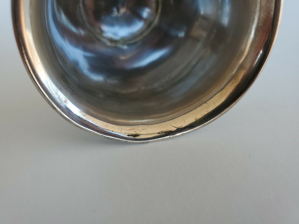 Antique Continental Silver Cup Damask pattern circa 1860 no Monogram