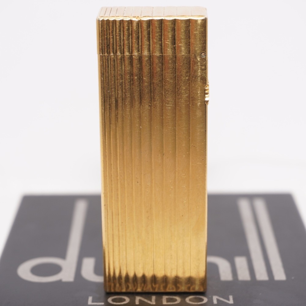 Rare Dunhill Lighter Gold Stripe Pattern-Ultrasonically cleaned_Working