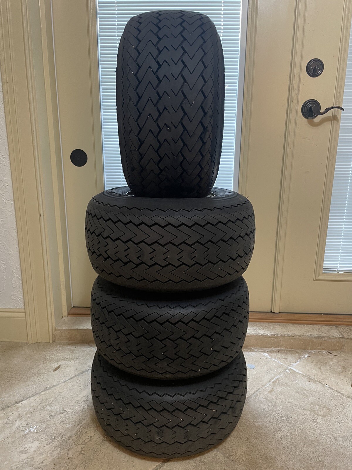 Set Of 4 - Kenda 18X8.50-8 Take Off Golf Cart OEM Tires & Wheels - 80%+ Tread