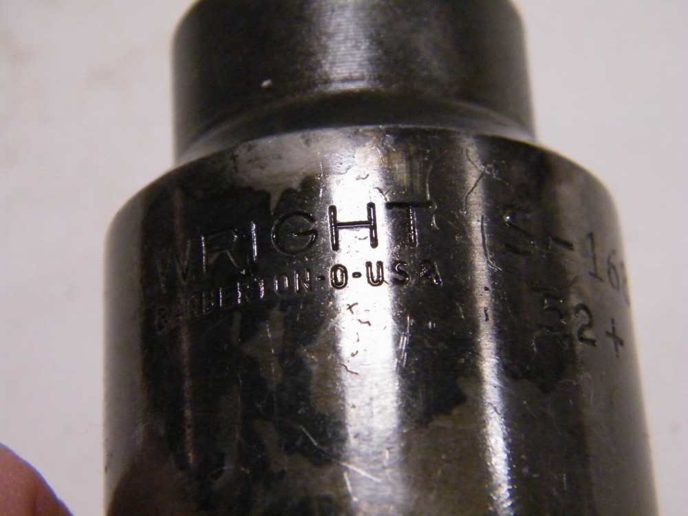 Vintage Wright S-168 52+ 1-3/16 12 Point Socket 1/2 Drive