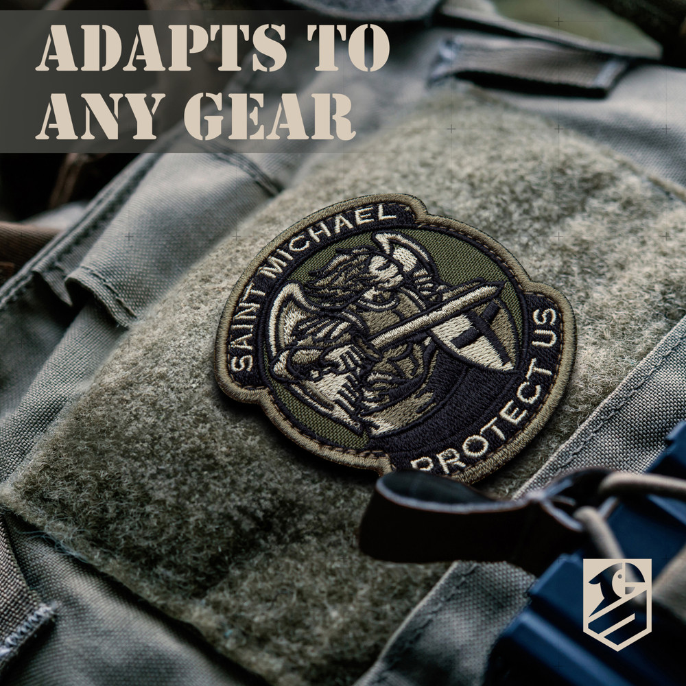 2Pcs Saint Michael Patch, Embroidered Hook & Loop Morale Military St Michael