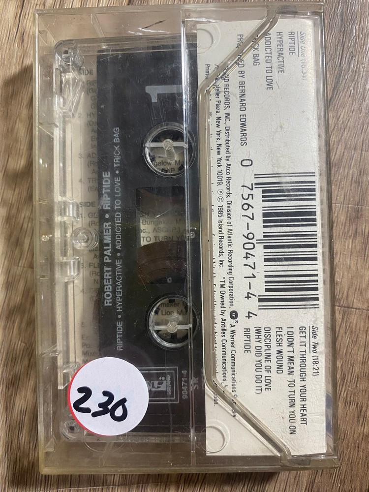 Robert Palmer Riptide Cassette 1985 Island Records