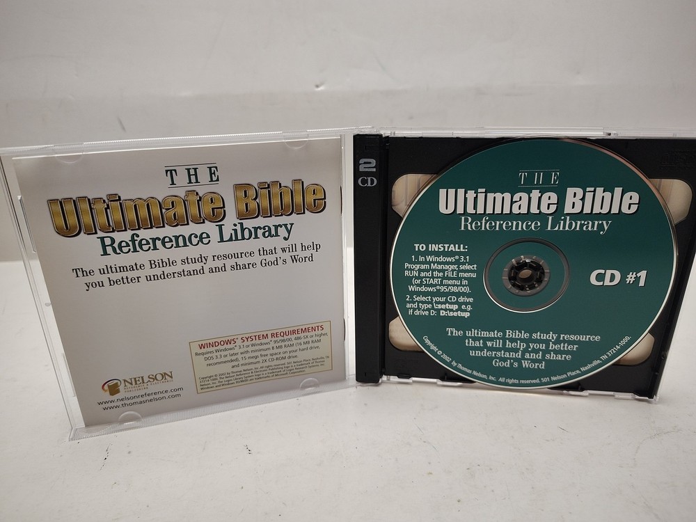 Nelson The Ultimate Bible Reference Library 2-CD PC CD-ROM, 2002)Windows 98/2000