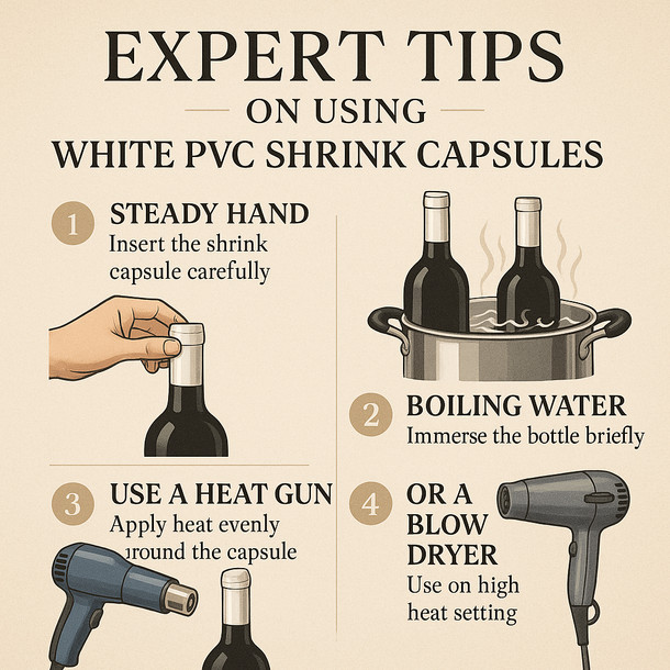 LD Carlson White PVC Shrink Capsules (500 Bulk)