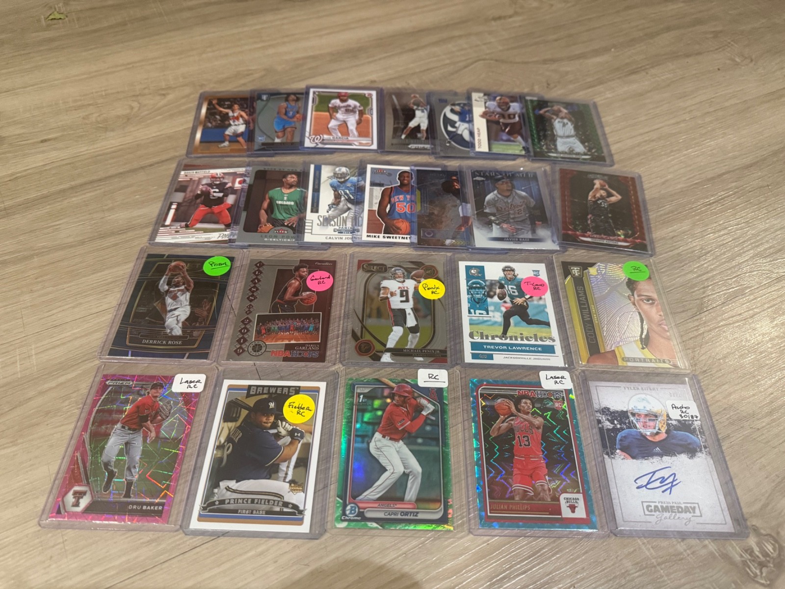 True 1/1 Huge 2 Row Sports Collection Auto HOF Prizm Patch Refractor RC LOT