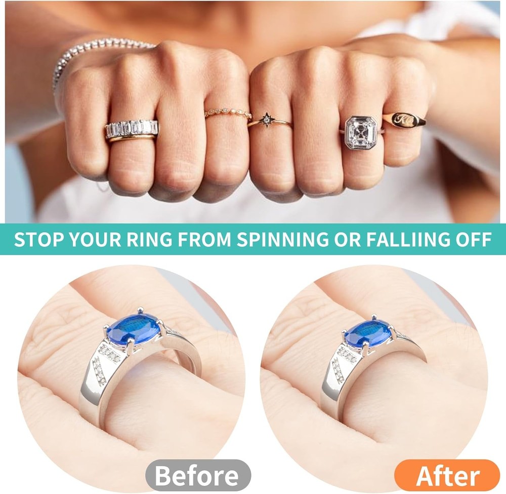 Ring Sizers for Loose Rings - 12Pack, 12 Sizes, Invisible Resizer Design