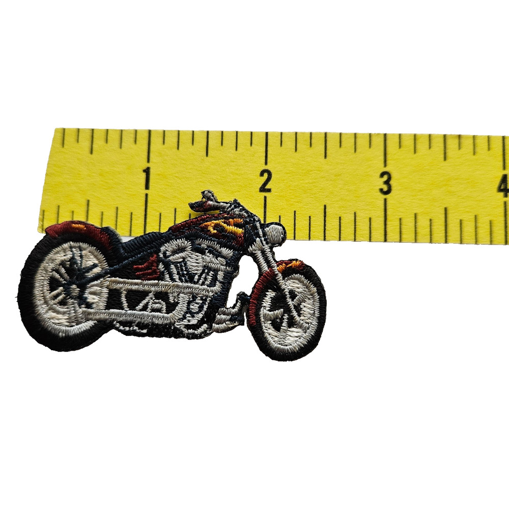 Vintage black and red embroidered motorcycle patch