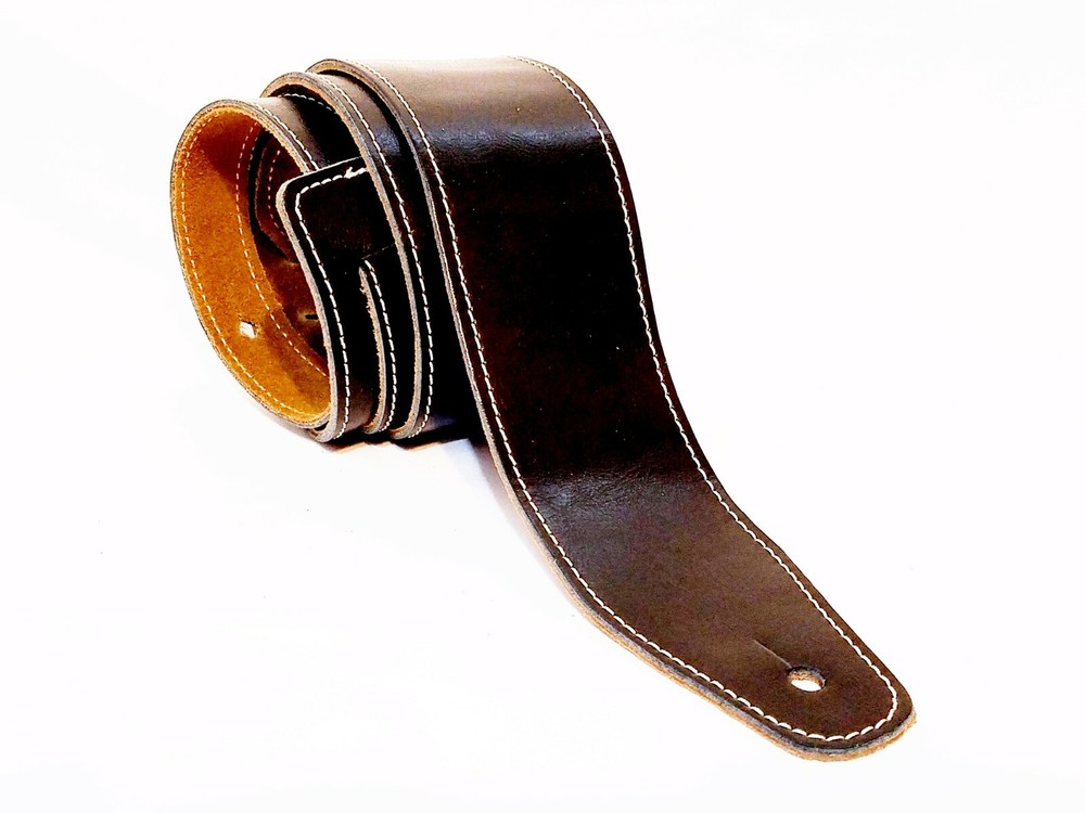 LEATHER GUITAR STRAP 2.5" WIDE, BLACK or BROWN