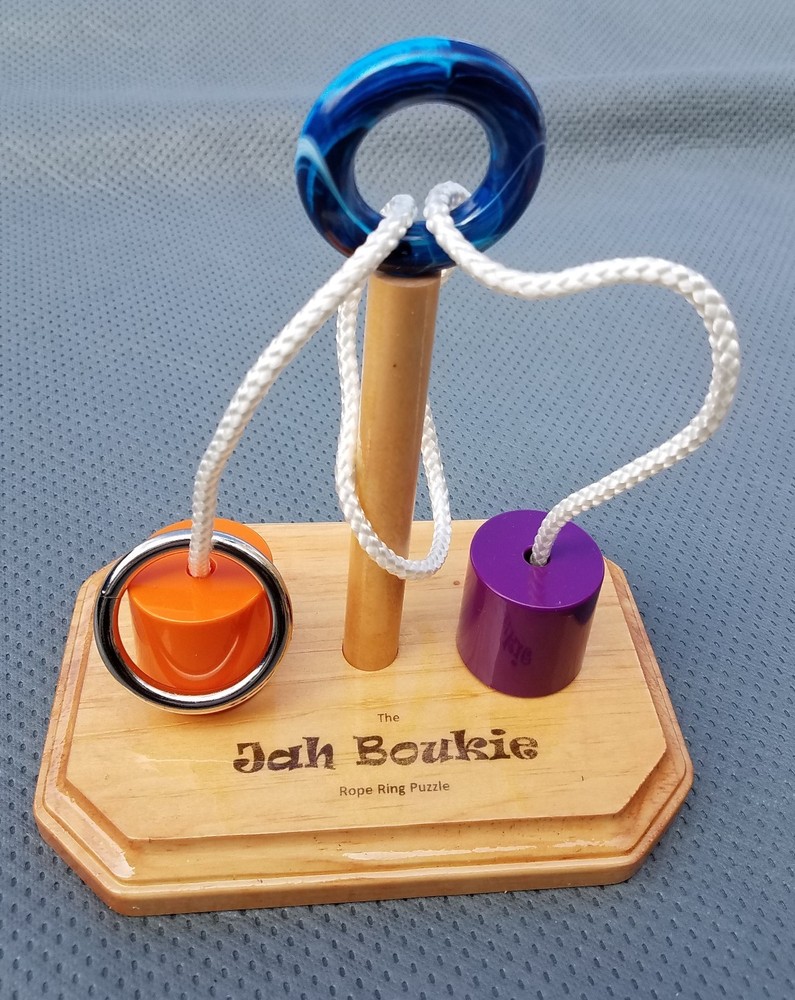 The Jah Boukie Rope Ring Puzzle - 7" base with Cylinders