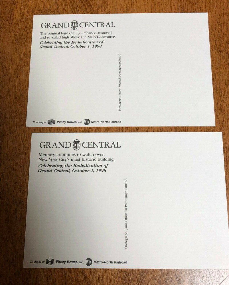 Grand Central Commemorative Postcard Set, October 1, 1998