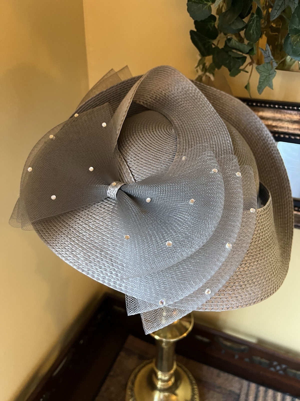 Gray Church Derby Hat Wedding Made USA Ann Marie
