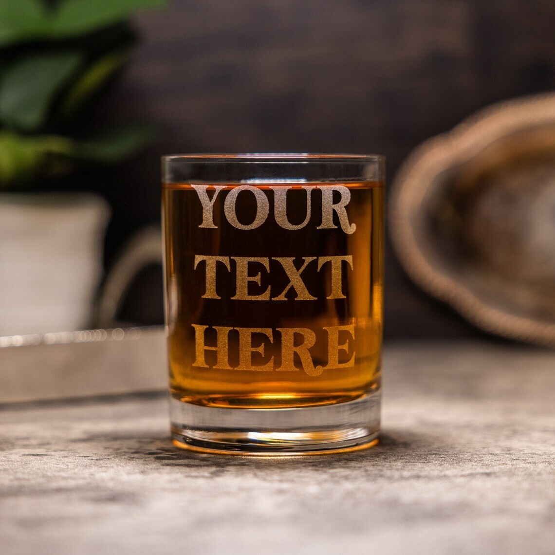 Custom Whiskey Glass - Engraved Old-Fashioned Glasses Custom Text - Whiskey Gift