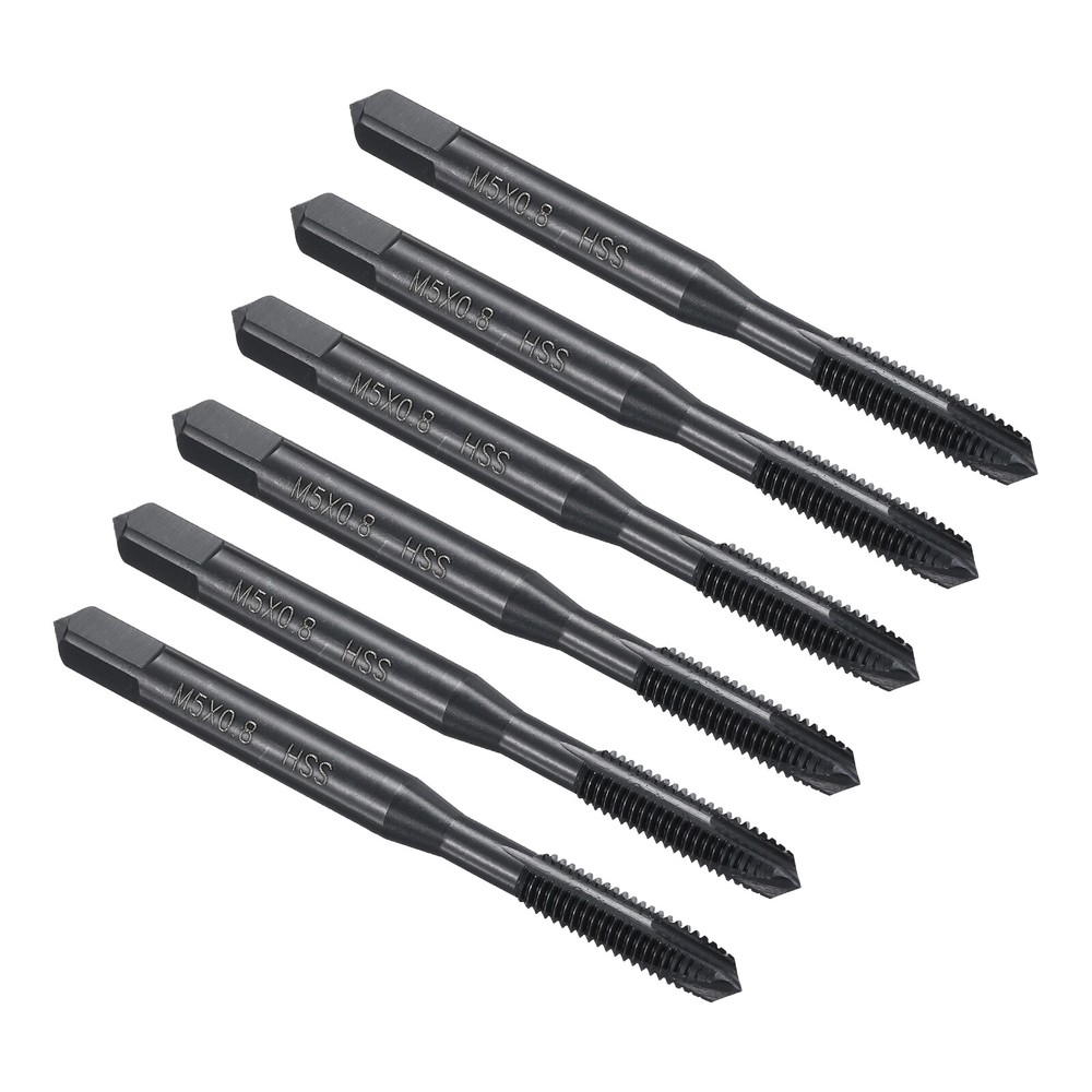 Spiral Point Threading Tap M5 x 0.8 Thread Nitriding HSS 6pcs