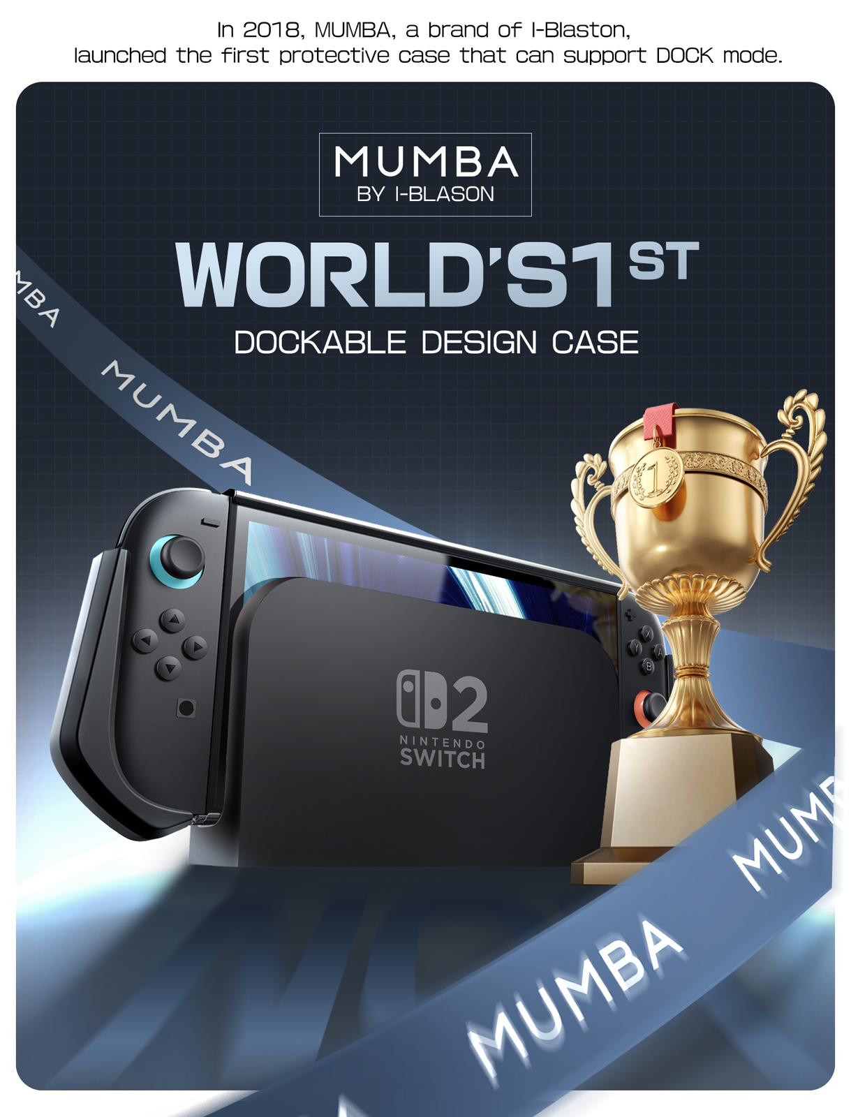 Mumba Dockable Case For Nintendo Switch 2 2025 Console Joy-Con TPU Grip Cover