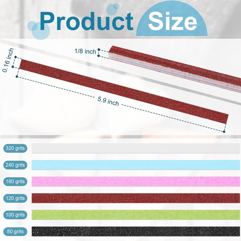 Honoson 60 Pcs Sanding Sticks for Plastic Models Set Include 30 Polishing...