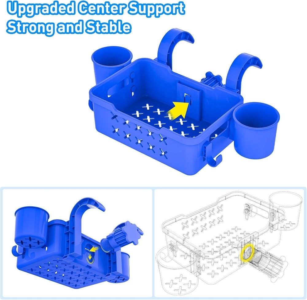 Poolside Storage Basket 2 Pack, Above Ground Pool with 2 PZ, Blue