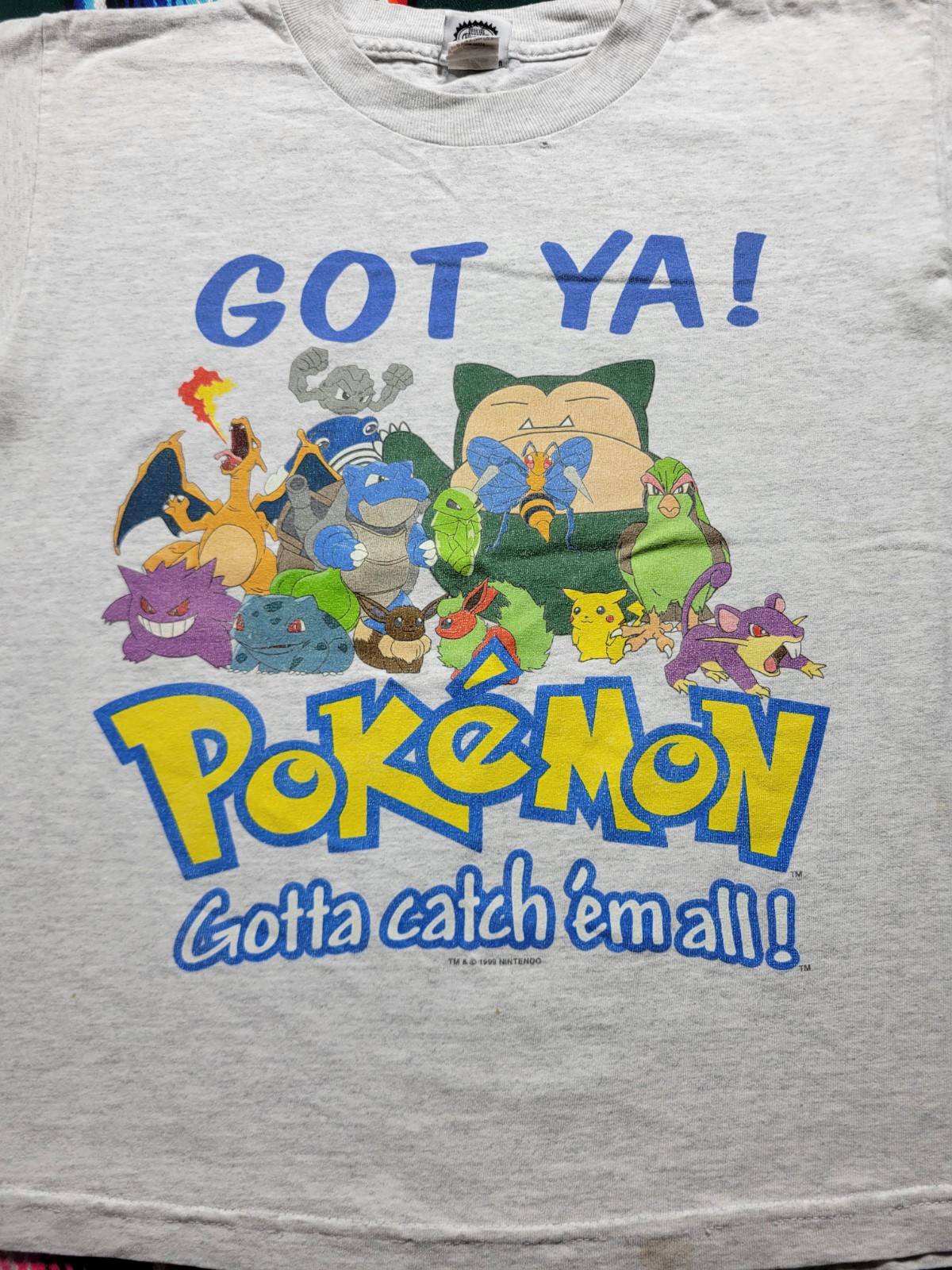 Vintage Pokemon Got Ya 1999 Nintendo T-Shirt Size Youth Large