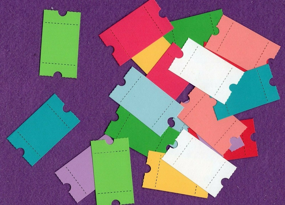 TICKET die cuts scrapbook cards