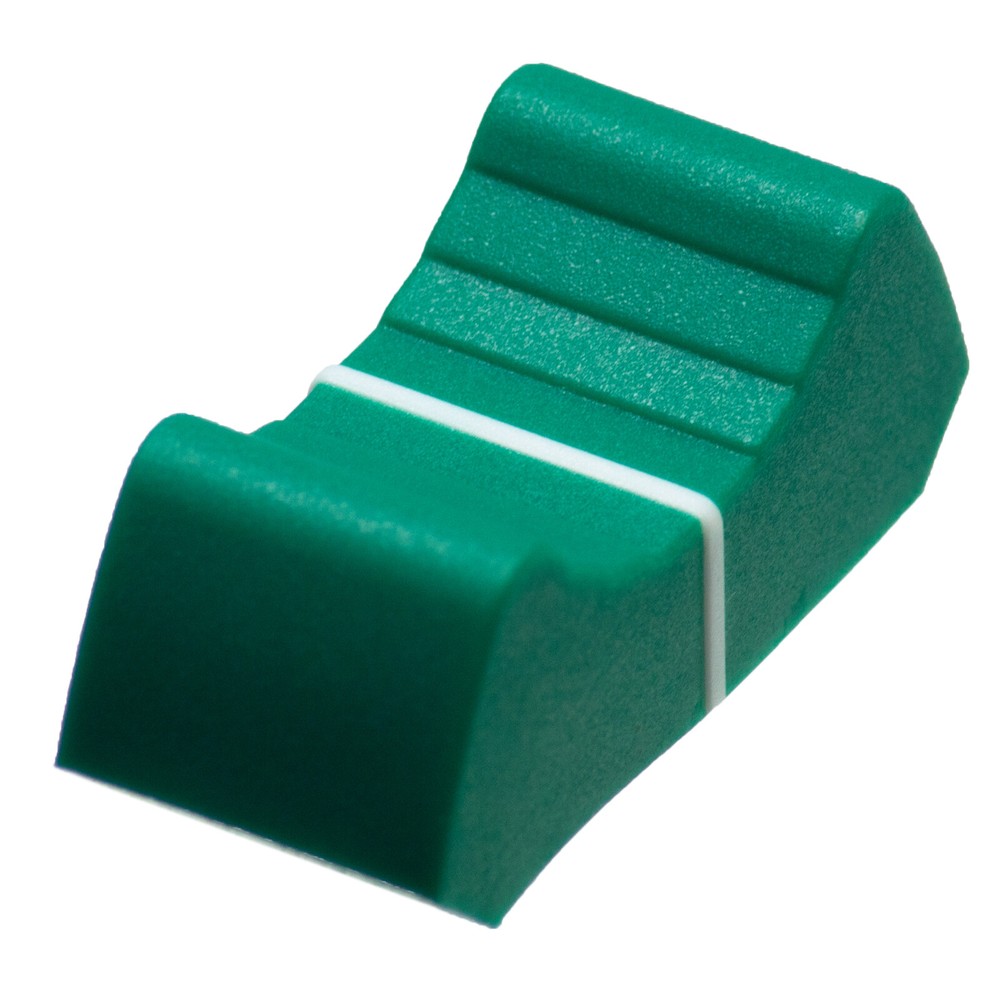 6x FADER KNOBs CAPs GREEN white 0.73" slide potentiometer mixer replacement