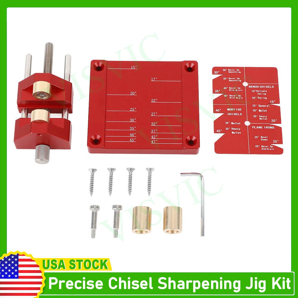 Precise Chisel Sharpening Jig Kit, Honing Guide System for Chisels and Planes