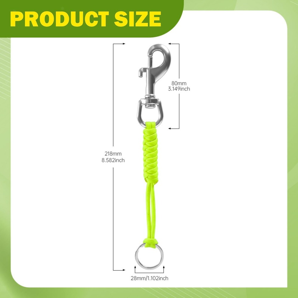 Scuba Diving Lanyard Snap Hook Clip Rotatable with Quick Release Buckle for
