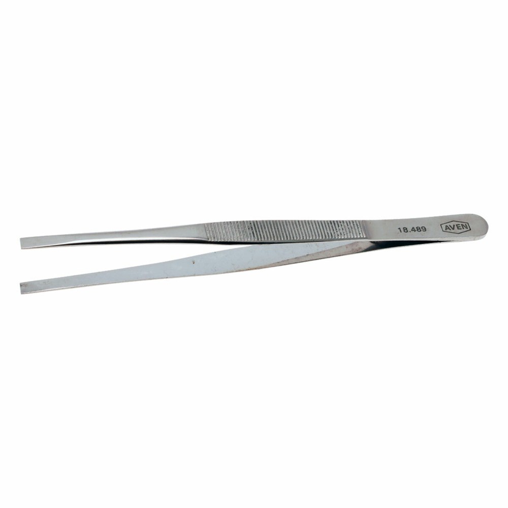 Aven 18489 Smooth General Purpose Tweezer, Stainless Steel, 4.75"