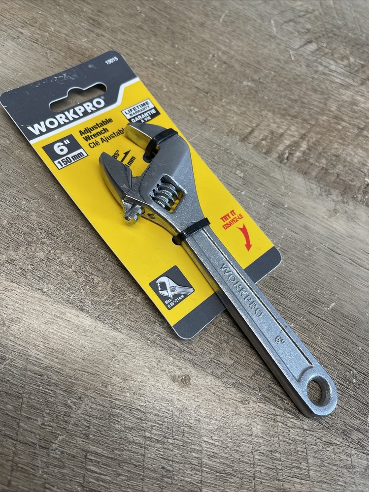 WORKPRO 6" Adjustable Wrench Heavy Duty Chrome Plated Spanner