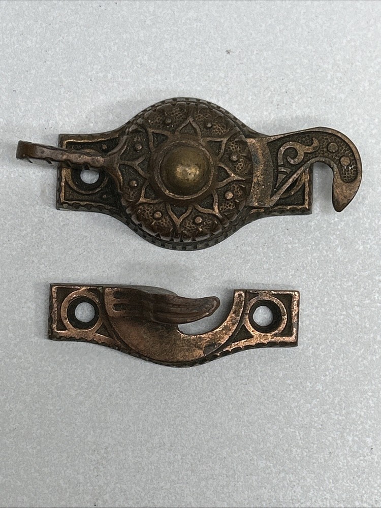 Antique R & E  Bronze Window Sash Lock