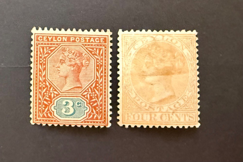 CEYLON stamps Q.V 3c, 4c